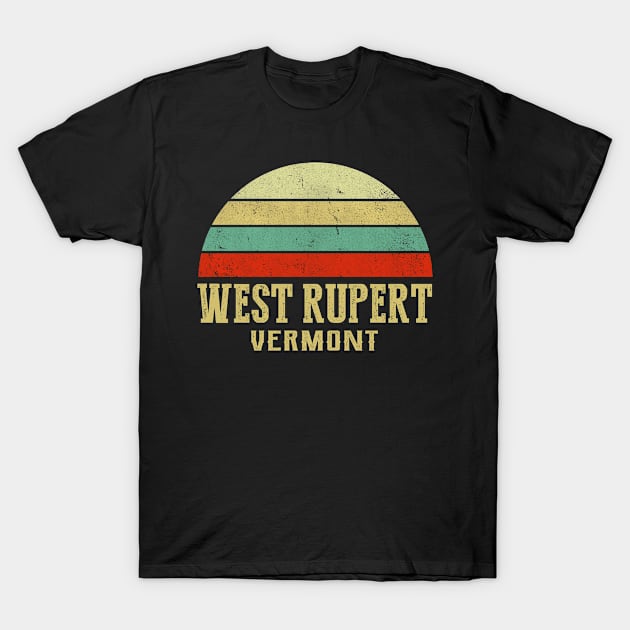 WEST RUPERT VERMONT Vintage Retro Sunset T-Shirt by LIPTIN